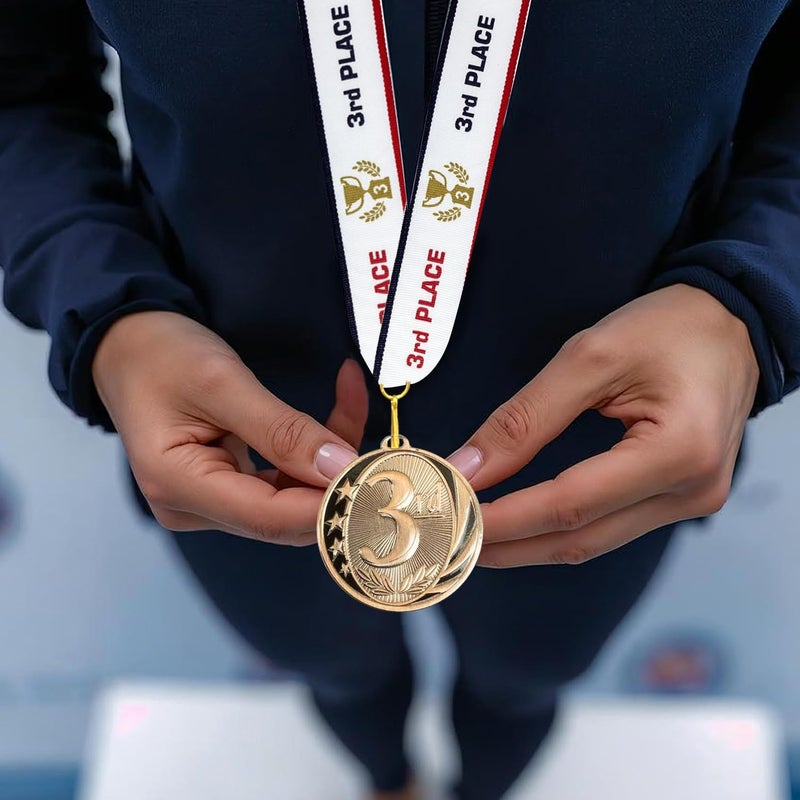 All Quality 1st 2nd 3rd Place Midnite Star Award Medals - 3 Piece Set (Gold, Silver, Bronze) Includes Neck Ribbon - Image 5